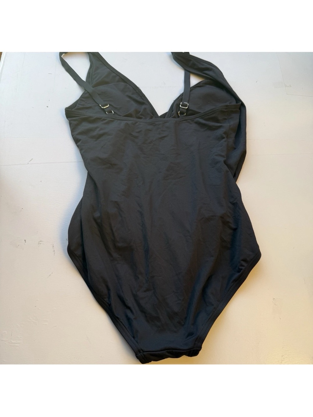 Michael Kors Black One-Piece Swimsuit with Gold MK Emblem B9 - Picture 10 of 10